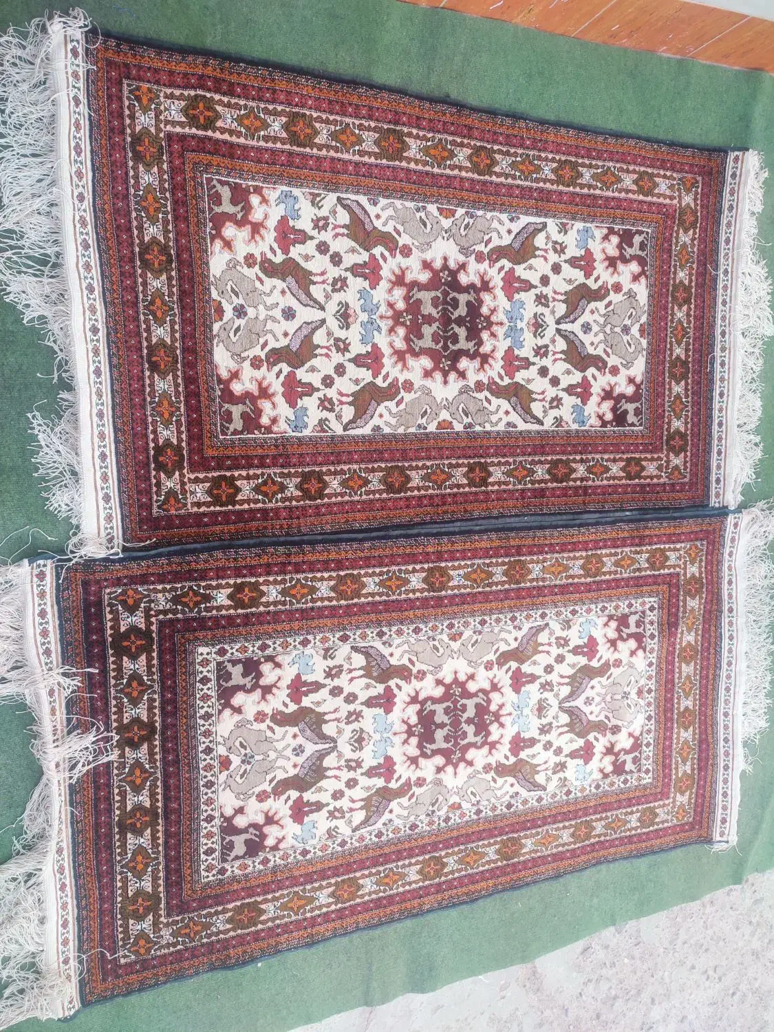 قالیچه دستباف تمام ابریشم|گلیم، جاجیم، گبه|خواف, |دیوار