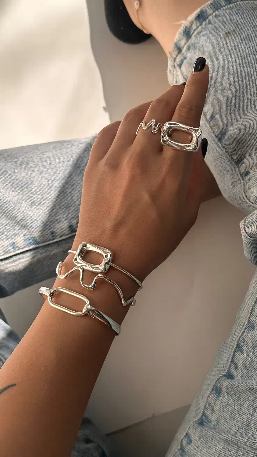 بنگل های مینیمال آبکاری نقره|بدلیجات|تهران, فاطمی|دیوار