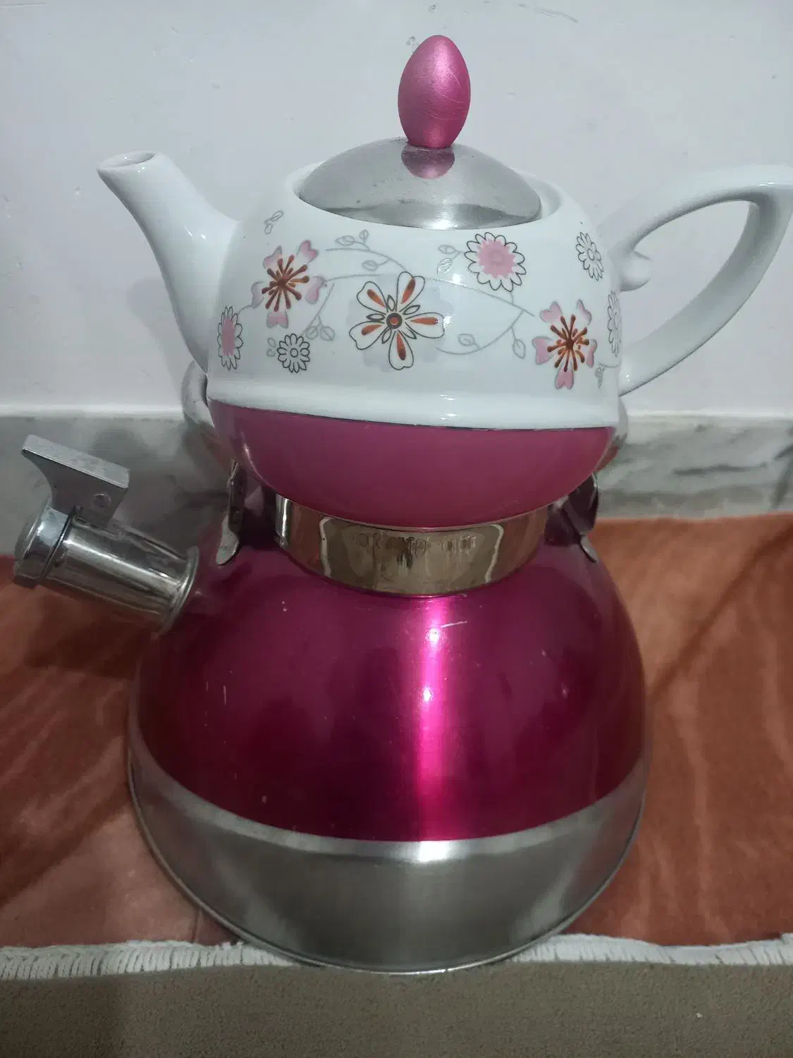 کتری و قوری استیل در حد نو|قوری، کتری، قهوهساز دستی|اردبیل, |دیوار