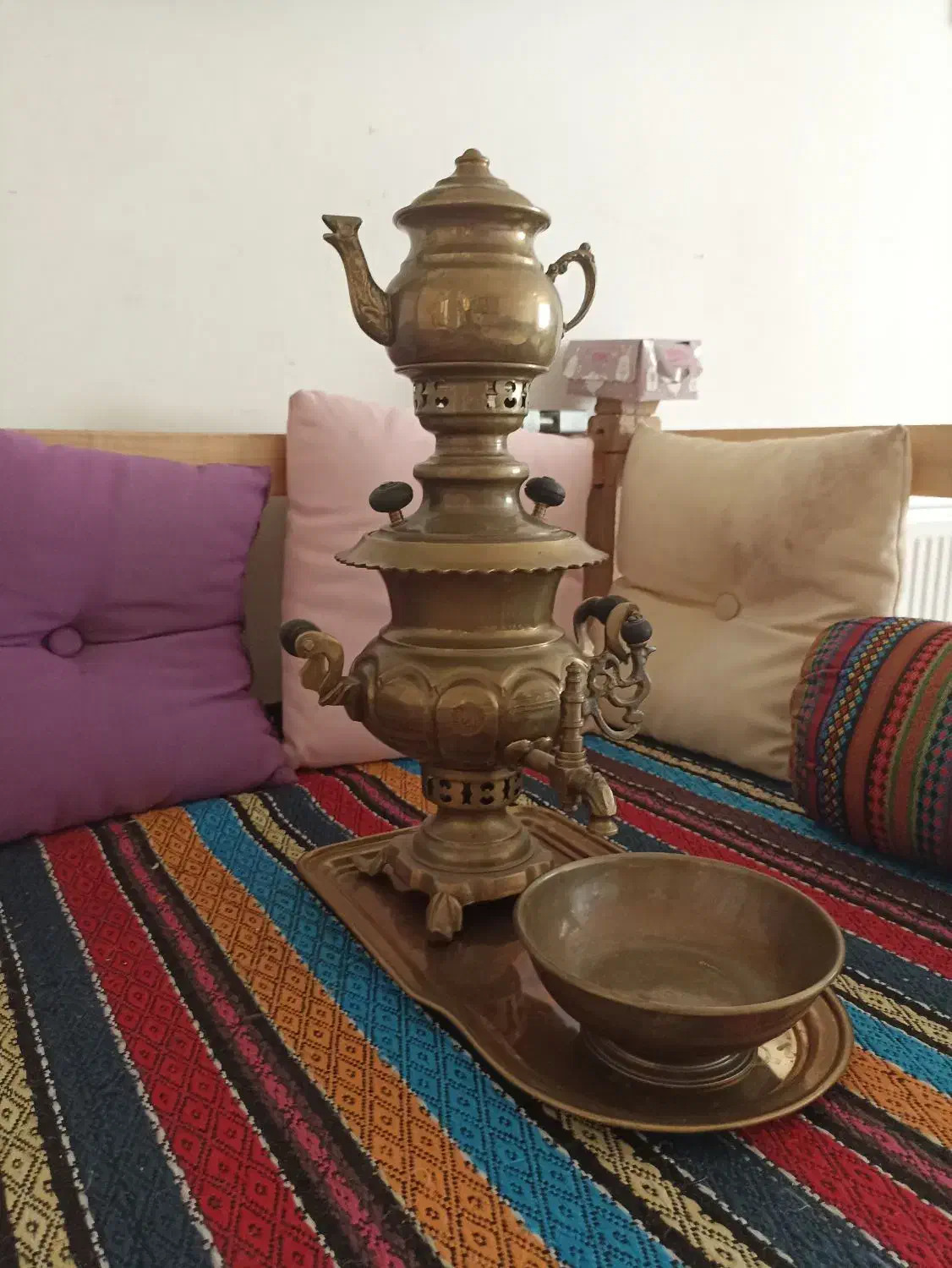 سماور برنجی روس ذغالی|کلکسیون اشیاء عتیقه|هشتگرد, فاز ۱ مهستان|دیوار