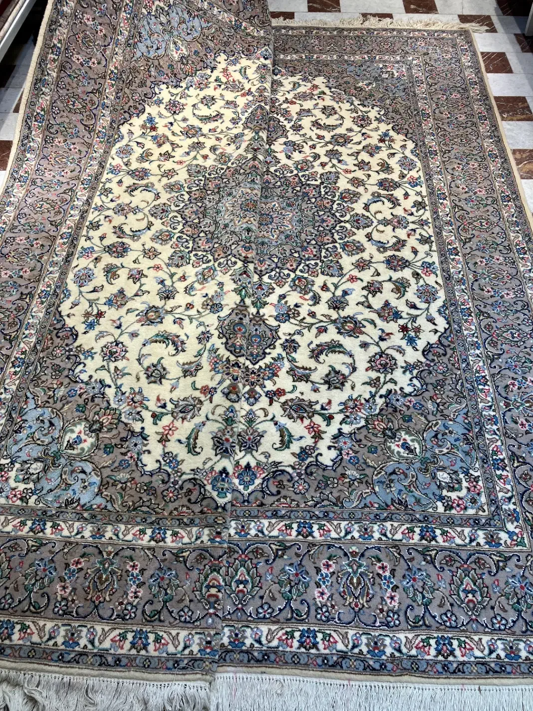 فرش دستباف جفت۶ اردکان نقشه بهار گل ابریشم دستبافت|فرش|تهران, مولوی|دیوار