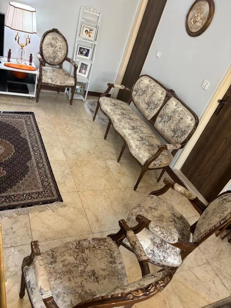 مبلمان انتیک ۷ نفره چوب راش|مبلمان خانگی و میز عسلی|تهران, پردیسان|دیوار