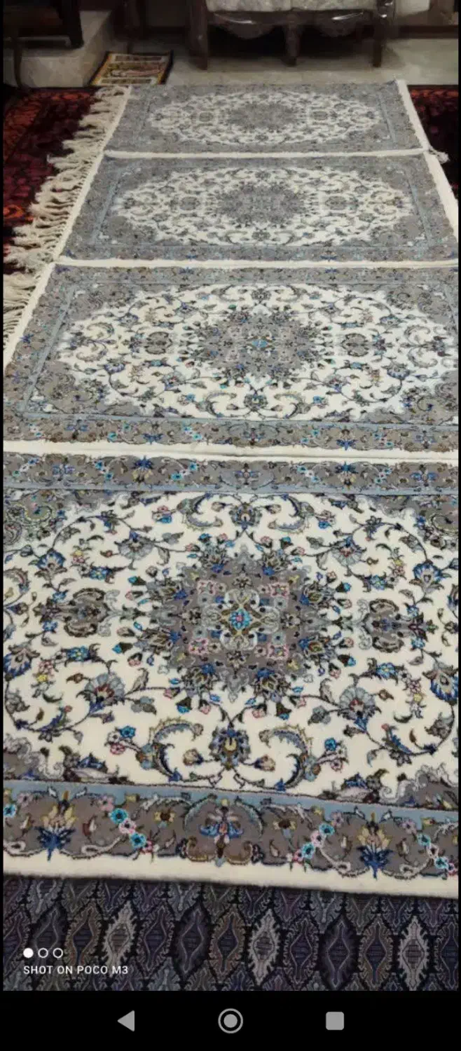 فرش دستباف ابریشم کاشان ذرع و نیم|فرش|چهاردانگه (تهران), |دیوار