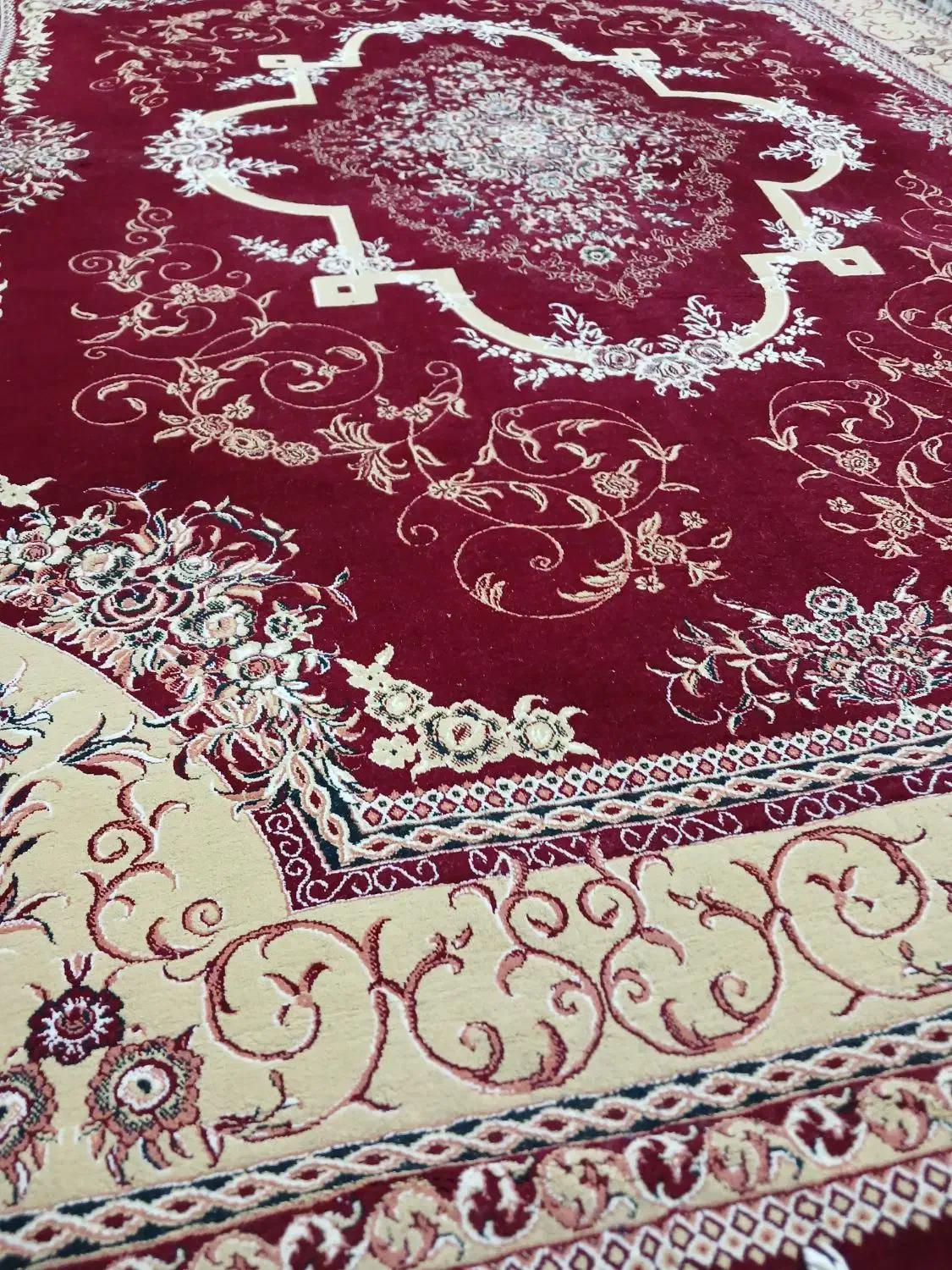 یک جفت فرش ۱۲متری زرشکی|فرش|لنجان, |دیوار