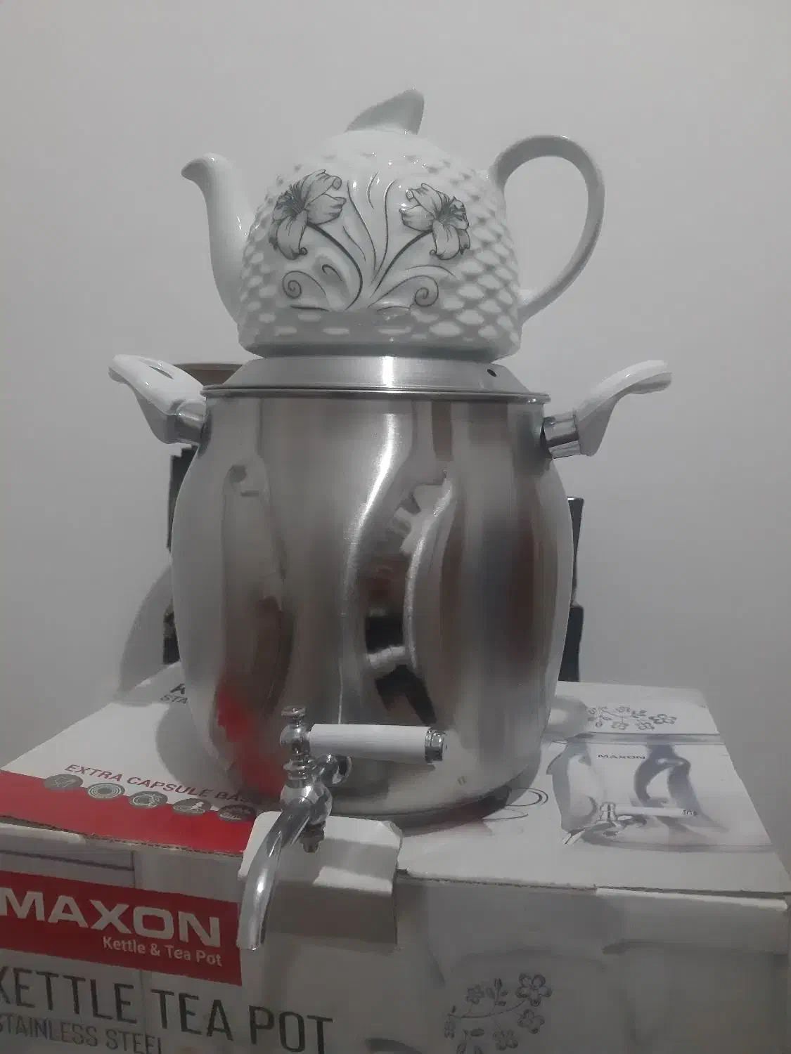 سماور روگازی همراه با قوری|قوری، کتری، قهوهساز دستی|ارومیه, |دیوار