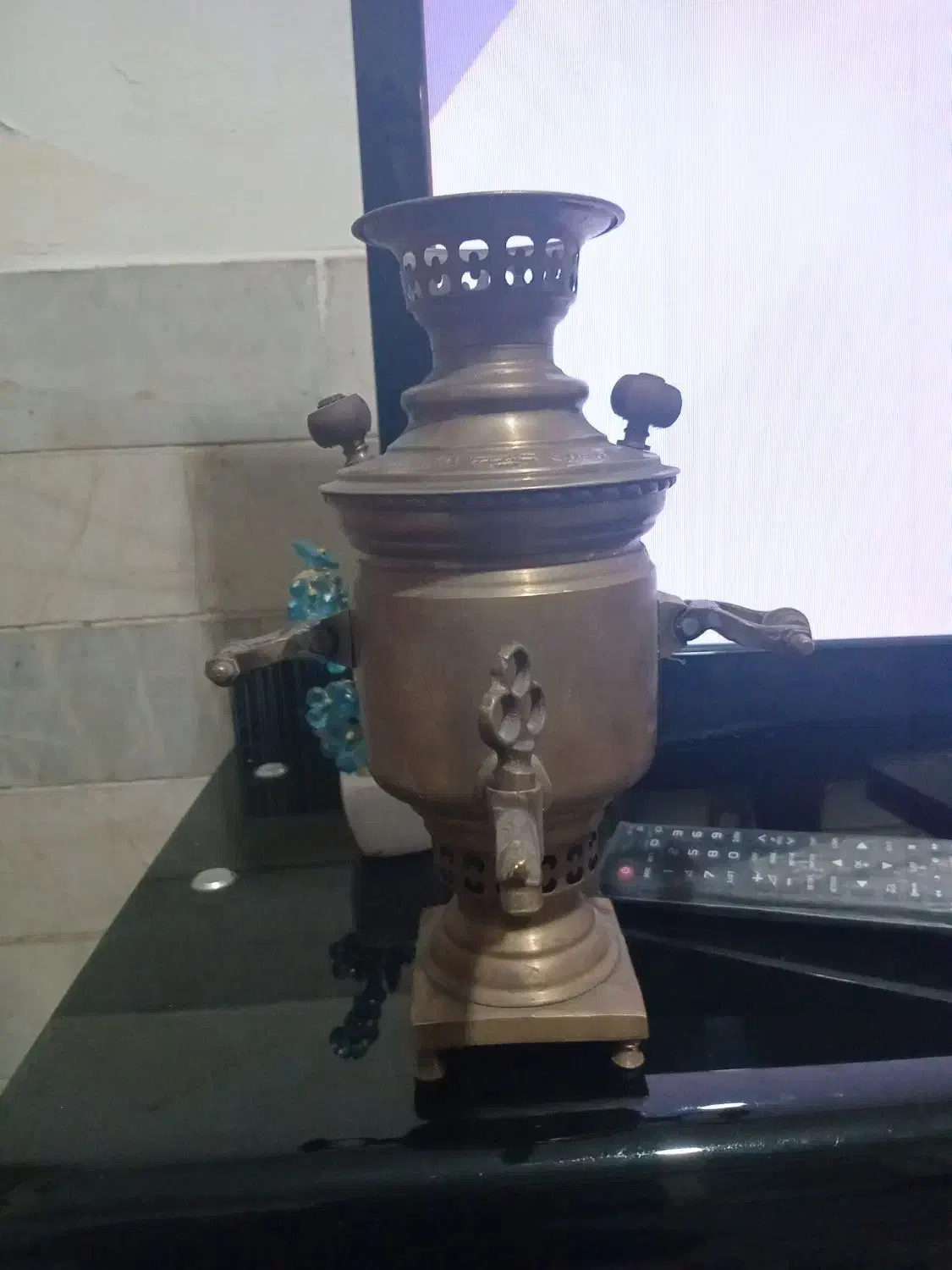 سماور برنزی یک لیتری|کلکسیون اشیاء عتیقه|زنجان, |دیوار