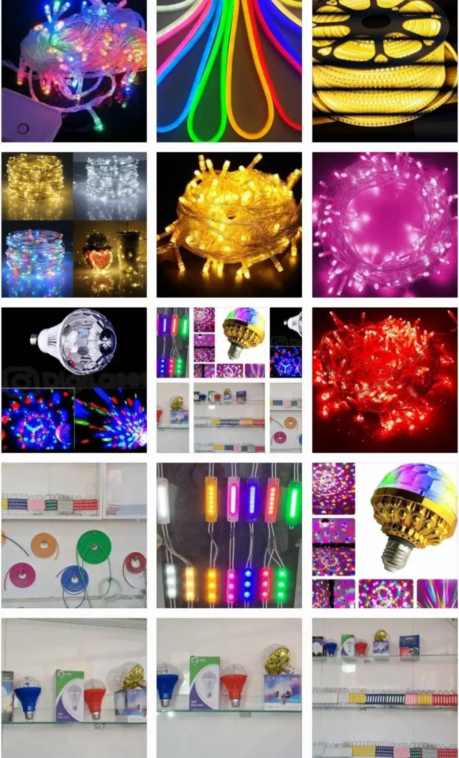 ریسه،رق ص نور نئون آر جی بی بلوکی رنگی،ال ای دی|ریسه و چراغ تزئینی|نیشابور, سرآب کوشک|دیوار