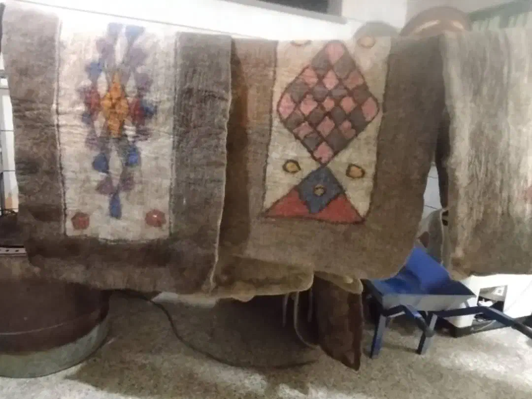 نمد نمده جاجیم دله قدیمی عتیقه|فرش|کارون, |دیوار