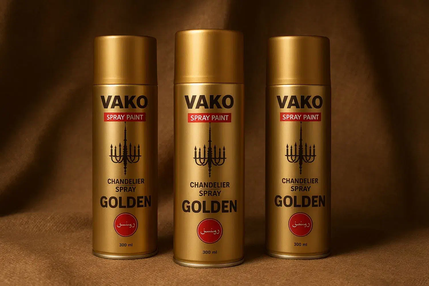 اسپری طلائی (لوستری) VAKO 300 ml|مصالح و تجهیزات ساختمان|حویق, |دیوار