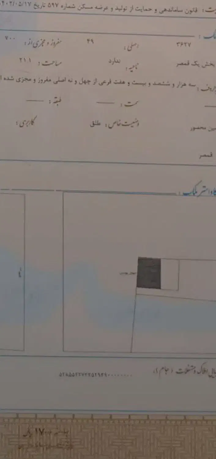 ملک  دارای پروانه تجاری (ساخت ۴۰متر زیر بنا)|فروش زمین و ملک کلنگی|قمصر, |دیوار