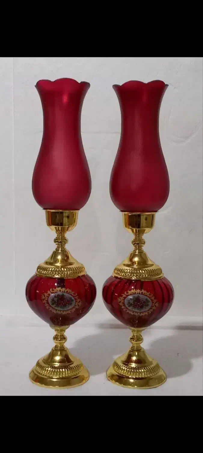 شمعدان یلدا  تولید شمعدان قرمز جفتی 650 تومن|لوستر و چراغ آویز|قرچک, شهرک گلها|دیوار