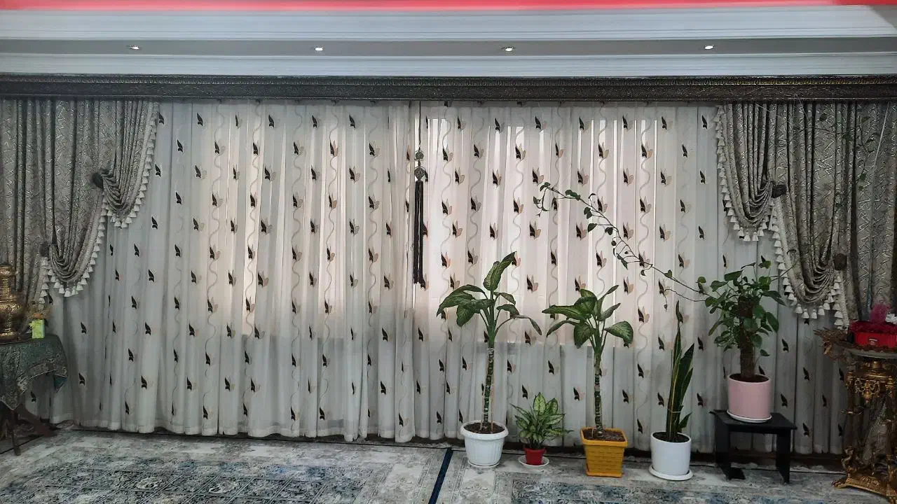 پرده عرض ۷ متر|پرده، رانر، رومیزی|قم, نیروگاه|دیوار