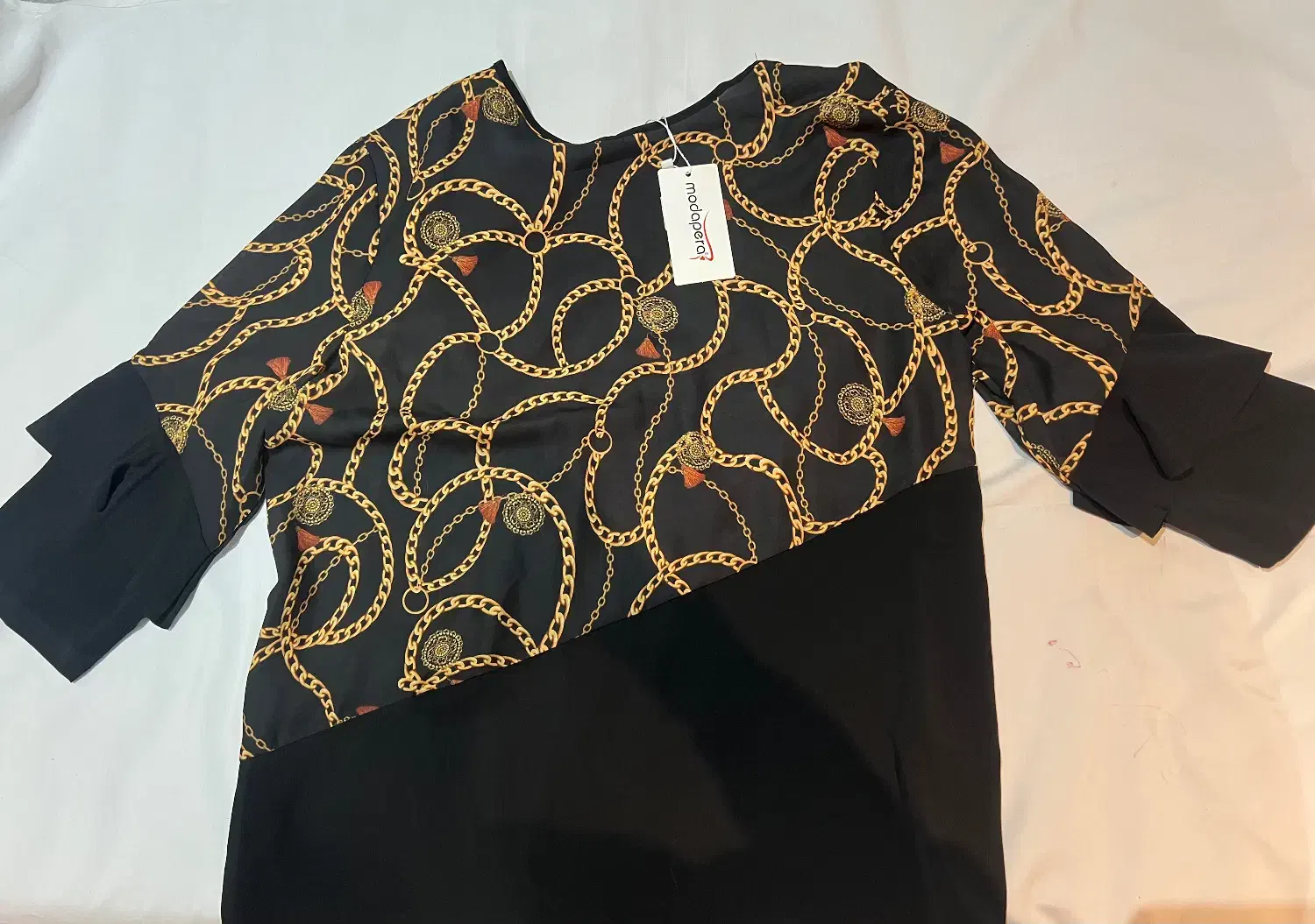 شومیز حریر طرح زنجیر ترند با اتیکت|لباس|اردبیل, |دیوار