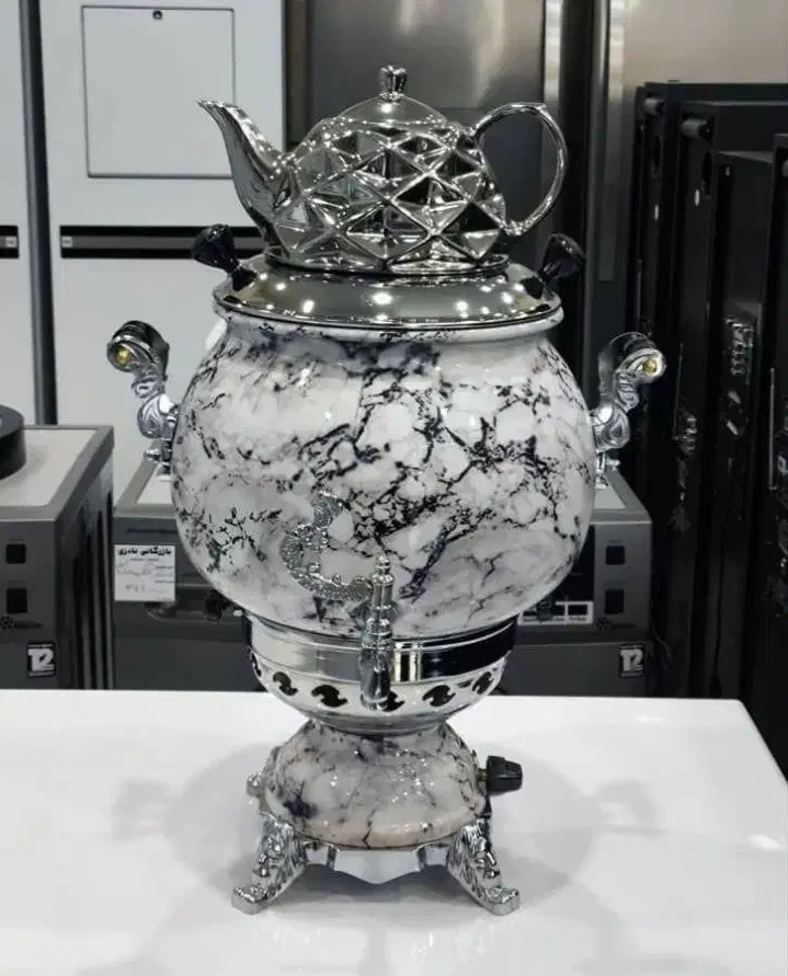 سماور گازی کار تهران/طرح سنگ8.10لیتری قوری سرامیکی|سماور، چای‌ساز، قهوه‌ساز|زاهدان, |دیوار