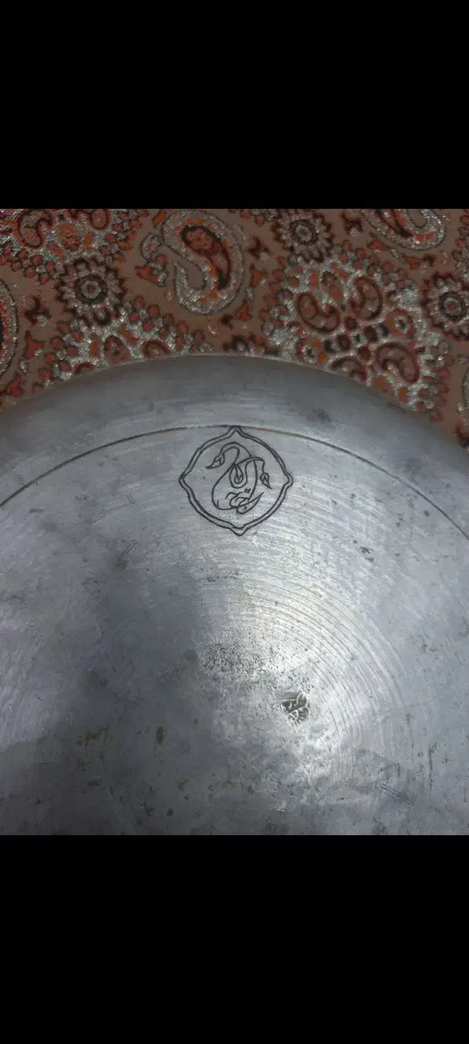 بشقاب مسی قاجاری تاریخ دار و صاحبه دار|کلکسیون اشیاء عتیقه|قم, پردیسان|دیوار