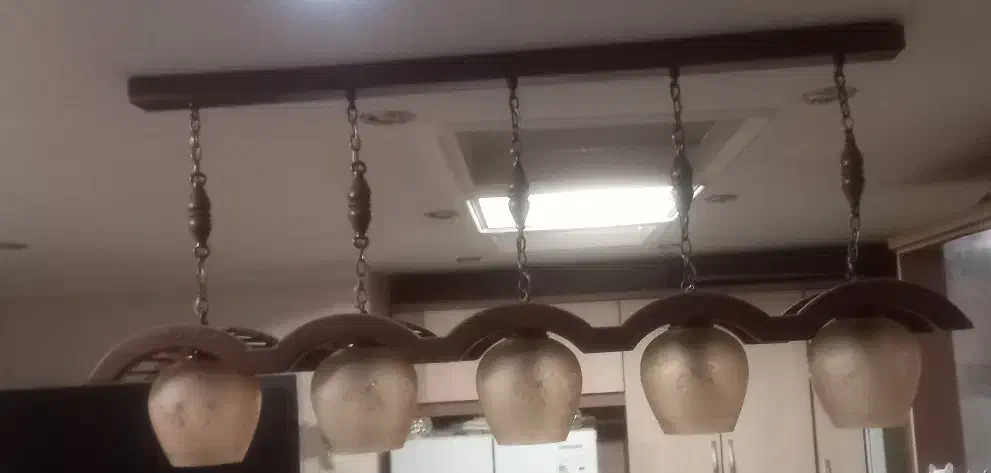 لوسترنهارخوری ریلی خطی چوبی اپن کانتری حباب شاخه|لوستر و چراغ آویز|تهران, نصرت|دیوار