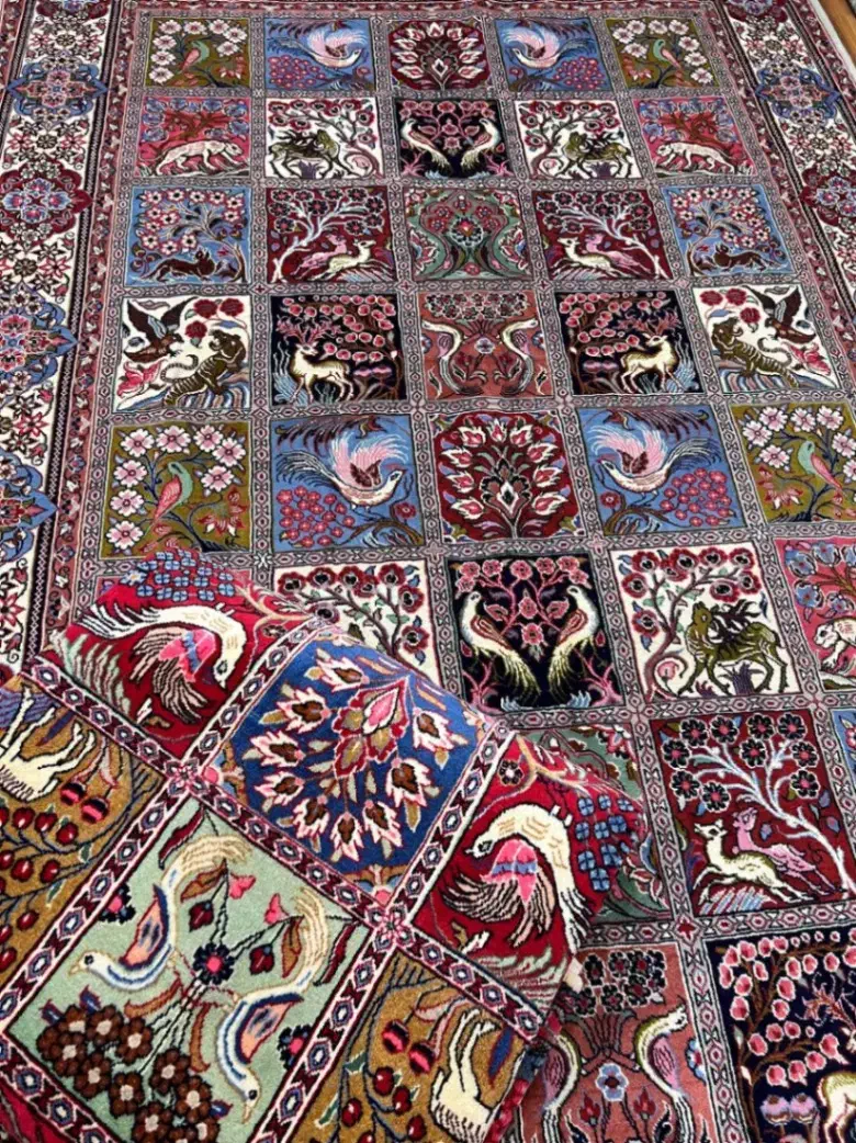 یک جفت قالی ۷ متری ساروق ریز بافت رنگ گیاهی|فرش|تهران, بازار|دیوار