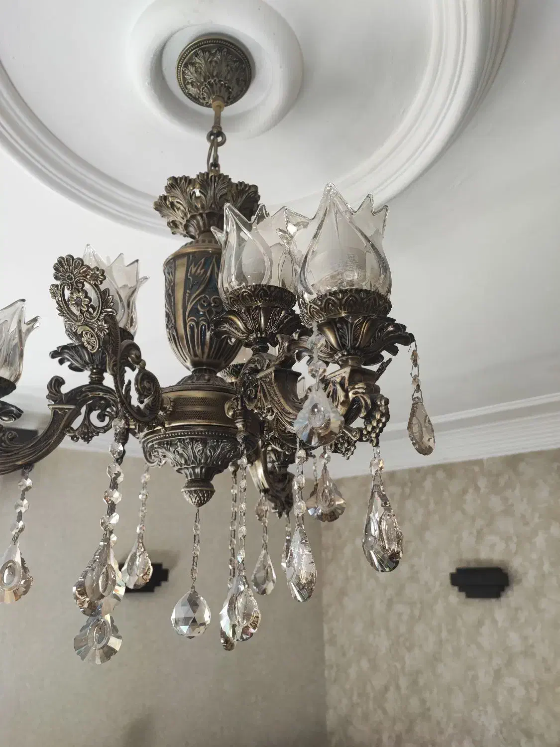 لوستر ۳ شاخه ۶ شعله|لوستر و چراغ آویز|مشهد, فرهنگیان (شهرک غرب)|دیوار