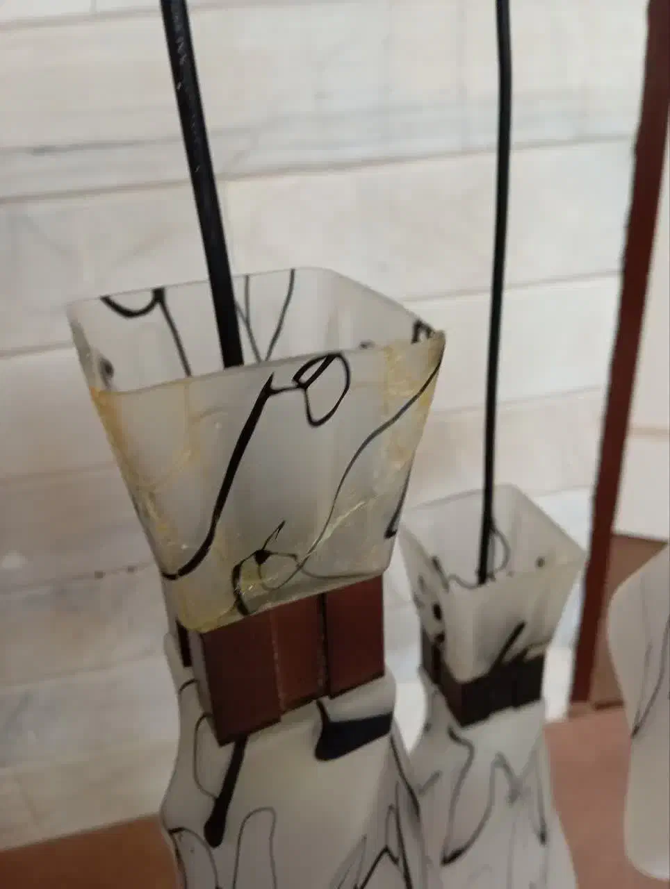 لوستر آویز شیشه‌ای سه تکه|لوستر و چراغ آویز|قم, بلوار امین و ساحلی|دیوار