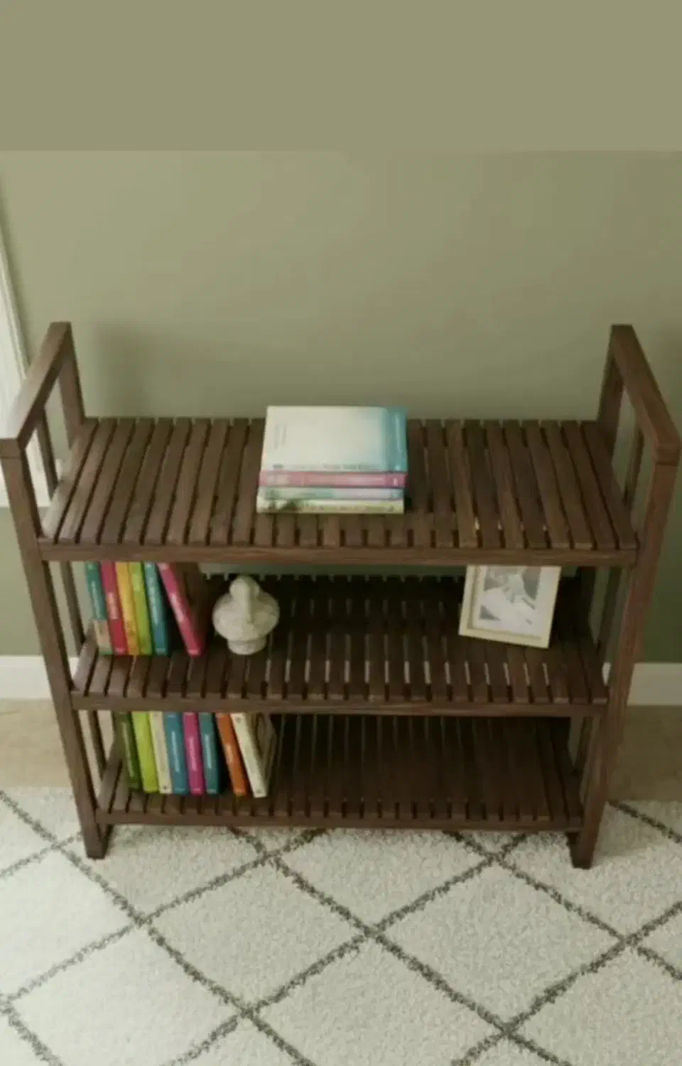 جا کفشی و قفسه کتاب چوبی|کتابخانه، شلف، قفسه‌های دیواری|جهرم, |دیوار