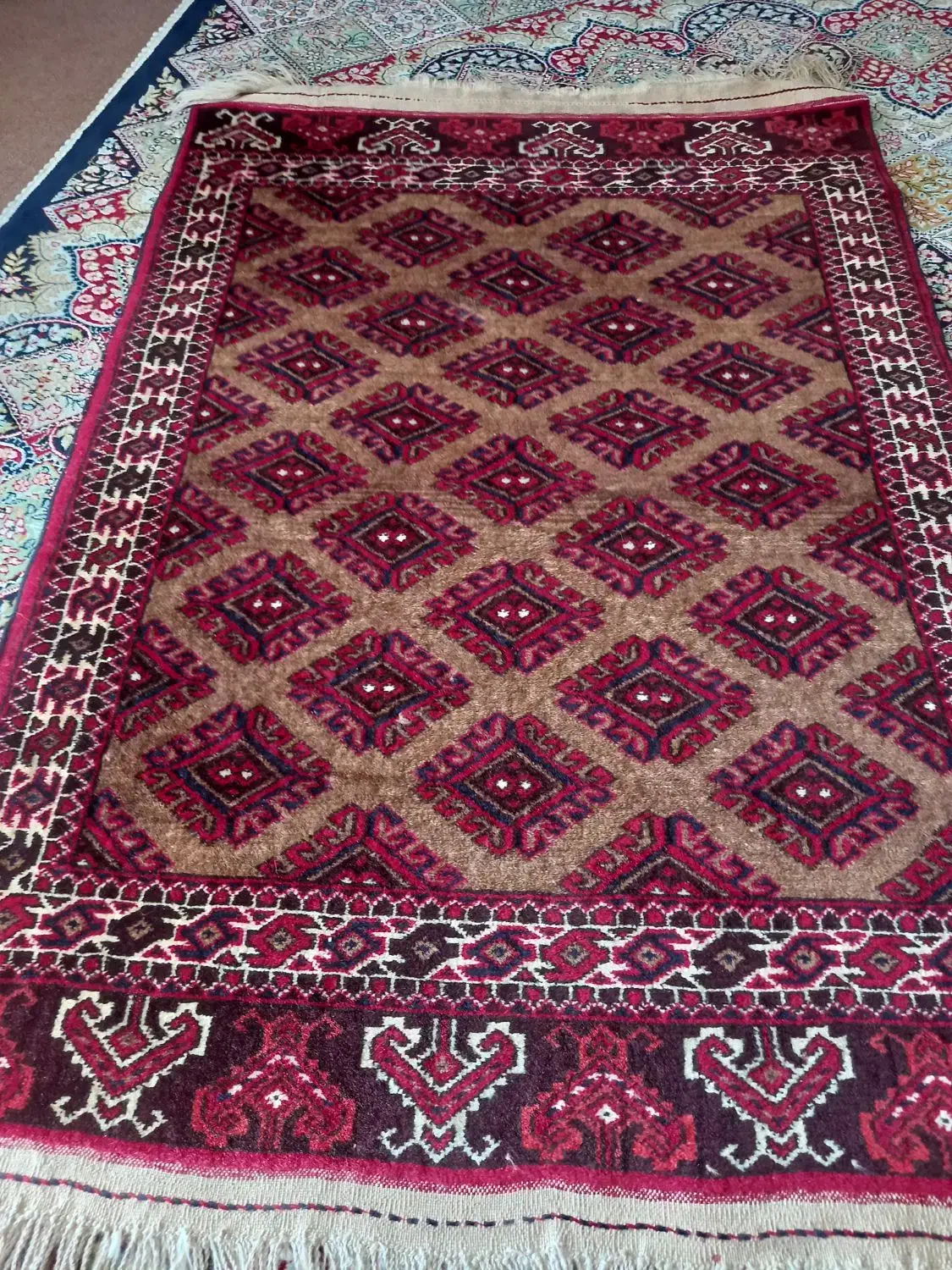 قالیچه دستبافت ترکمنی|فرش|گنبد کاووس, |دیوار