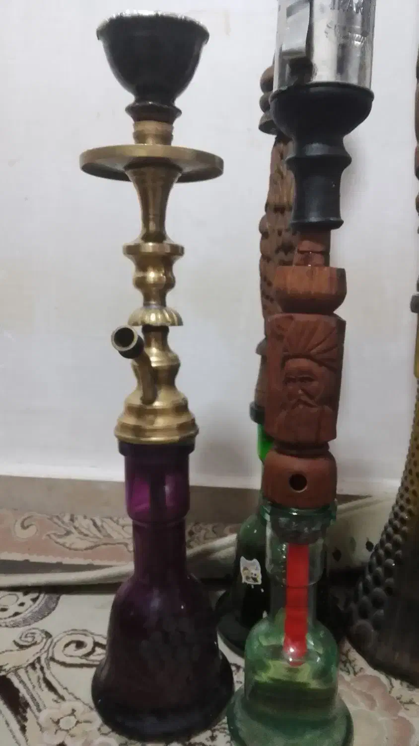 قلیان چوب سرخ و برنجی|زیورآلات و اکسسوری|بومهن, |دیوار