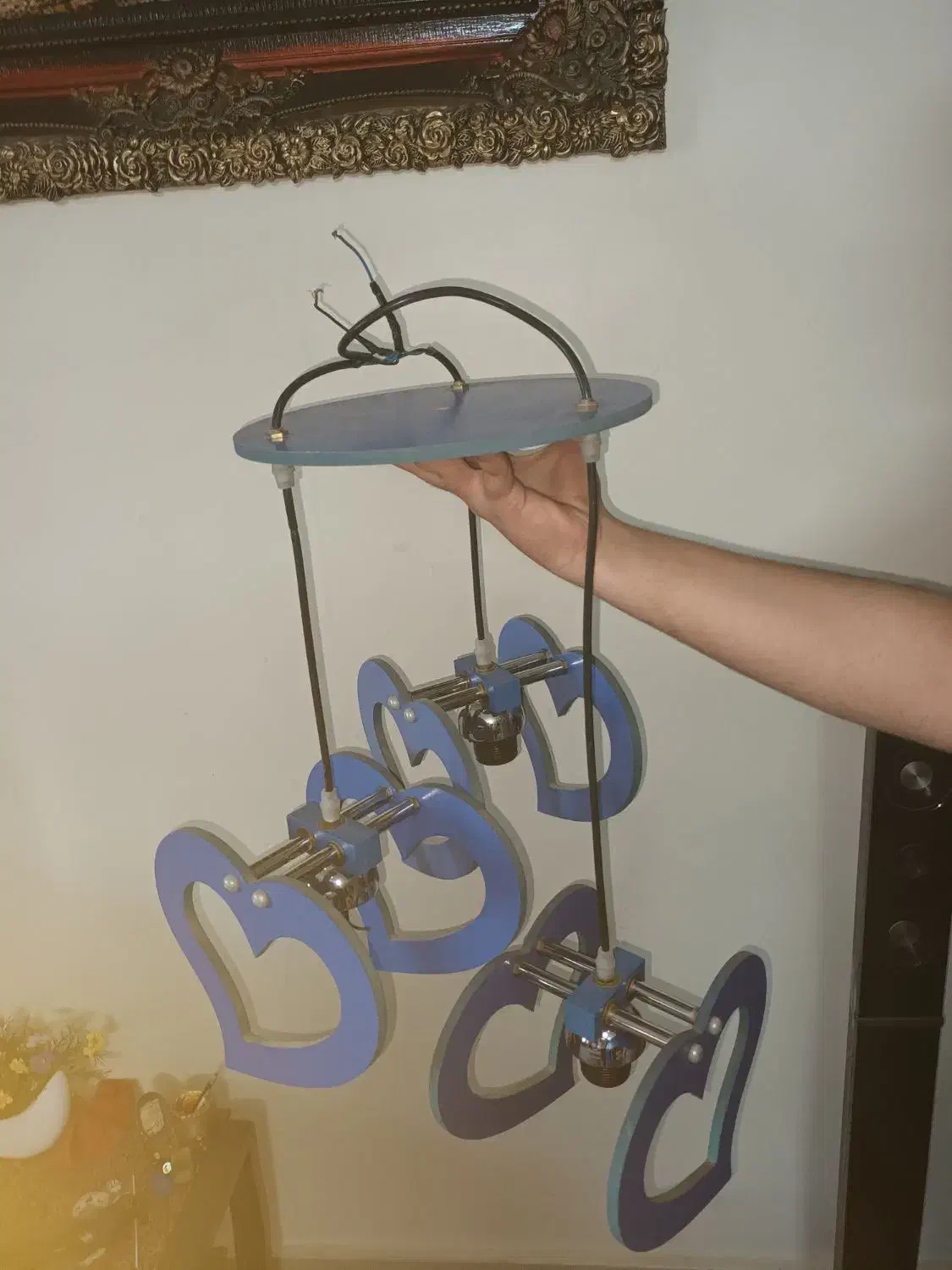 لوستر سقفی ۳ تایی مدل قلبی عالی|لوستر و چراغ آویز|پرند, فاز ۱|دیوار