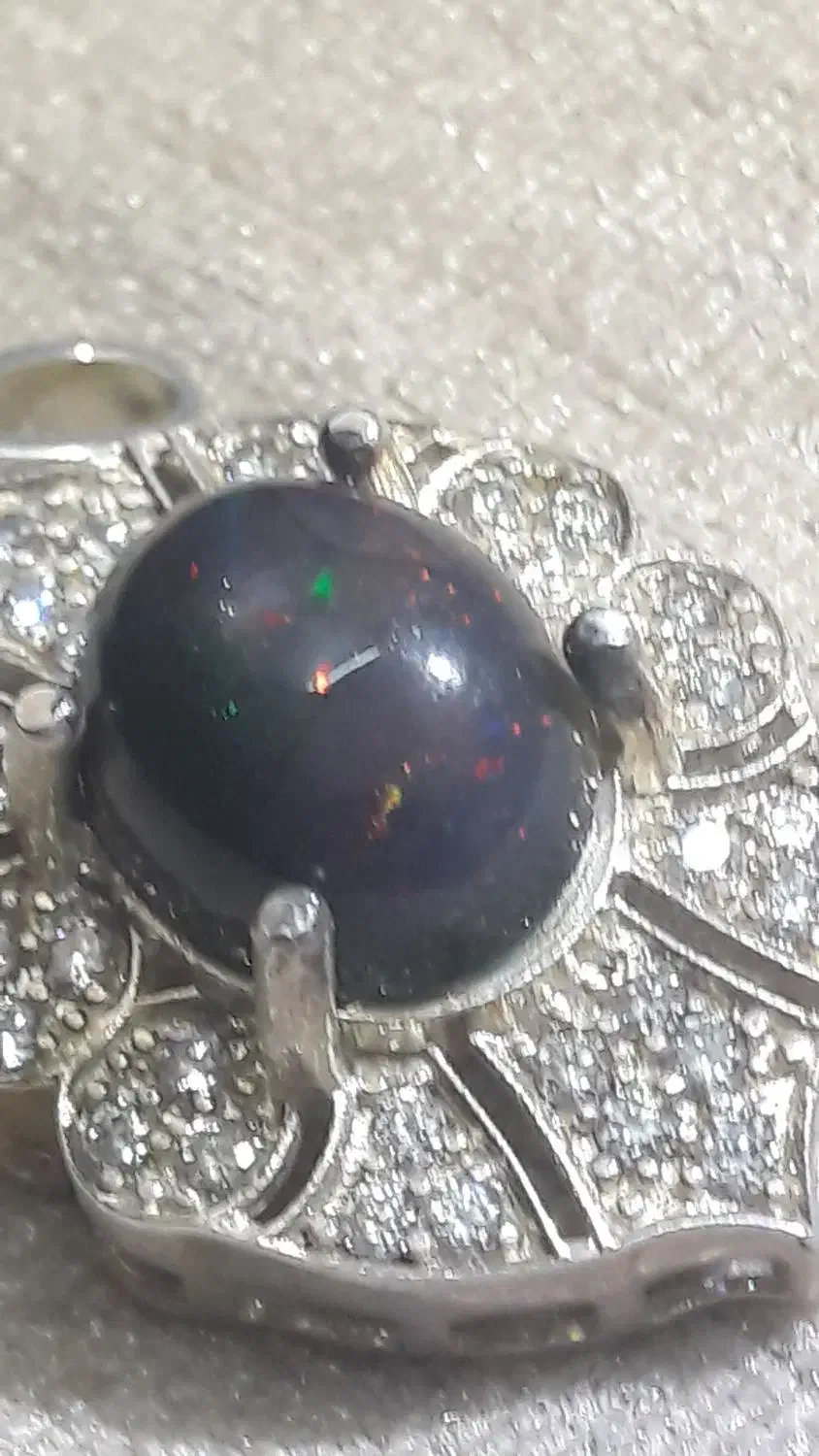 آویز نقره زنانه خارجی زیبا آبکاری بیست نگین اوپال|جواهرات|تهران, پرستار|دیوار