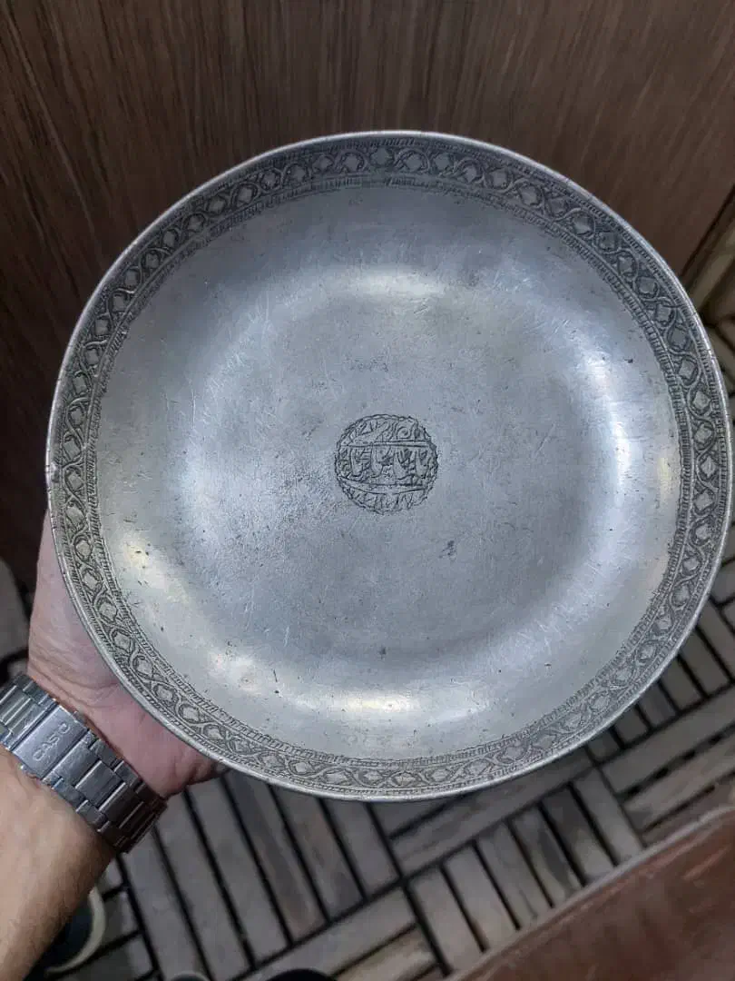 بشقاب مسی قدیمی|کلکسیون اشیاء عتیقه|خمینیشهر, |دیوار