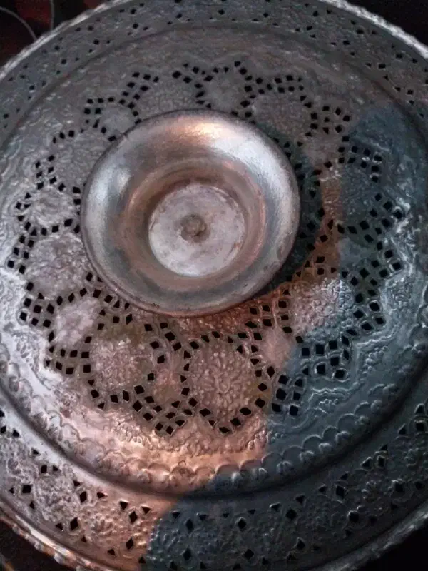 سینی مسی قدیمی آنتیک عتیقه شب چله|کلکسیون اشیاء عتیقه|مشهد, شهید بهشتی|دیوار