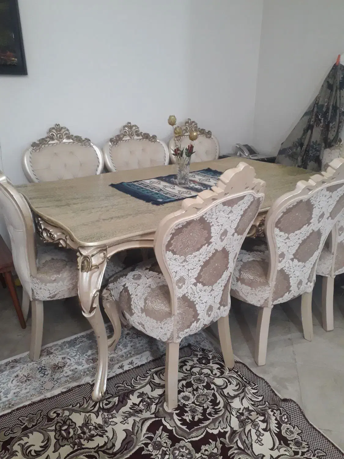 میزغذاخوری سلطنتی هشت نفری|میز و صندلی غذاخوری|صفادشت, |دیوار