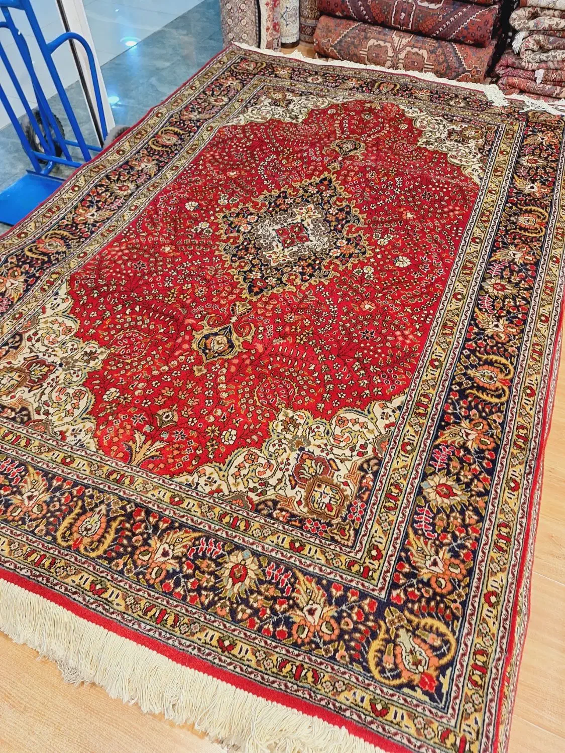 جفت قالی ۶متری دستباف لاکی سرمه ای|فرش|تهران, اکباتان|دیوار