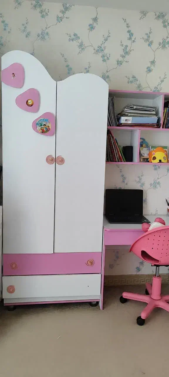 ست کامل کمد تخت میز تحریر کتابخانه|تخت و سرویس خواب|شهریار, شهریار|دیوار