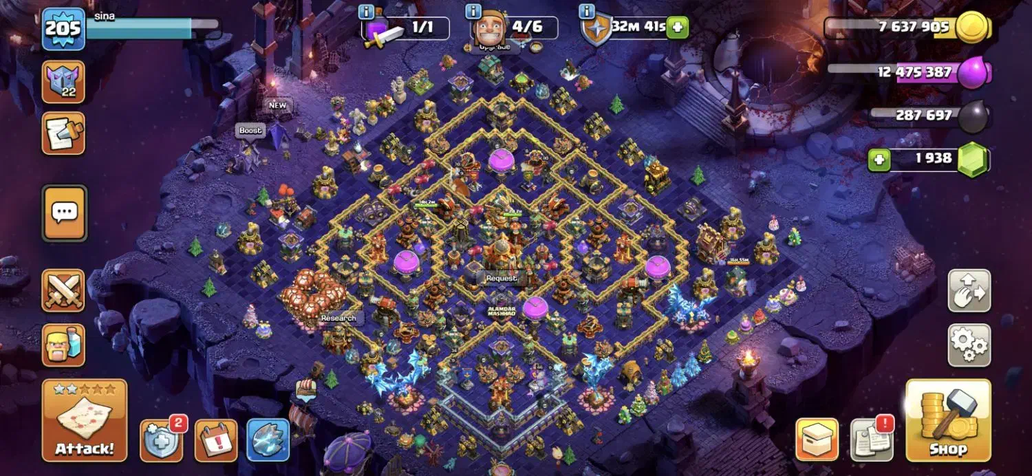 اکانت کلش تان هال ۱۶|کنسول، بازی ویدئویی و آنلاین|بیرجند, |دیوار