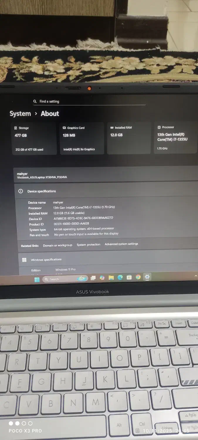 لپتاپ Asus مدل f1504 پردازنده نسل 13|رایانه همراه|اصفهان, رسالت|دیوار