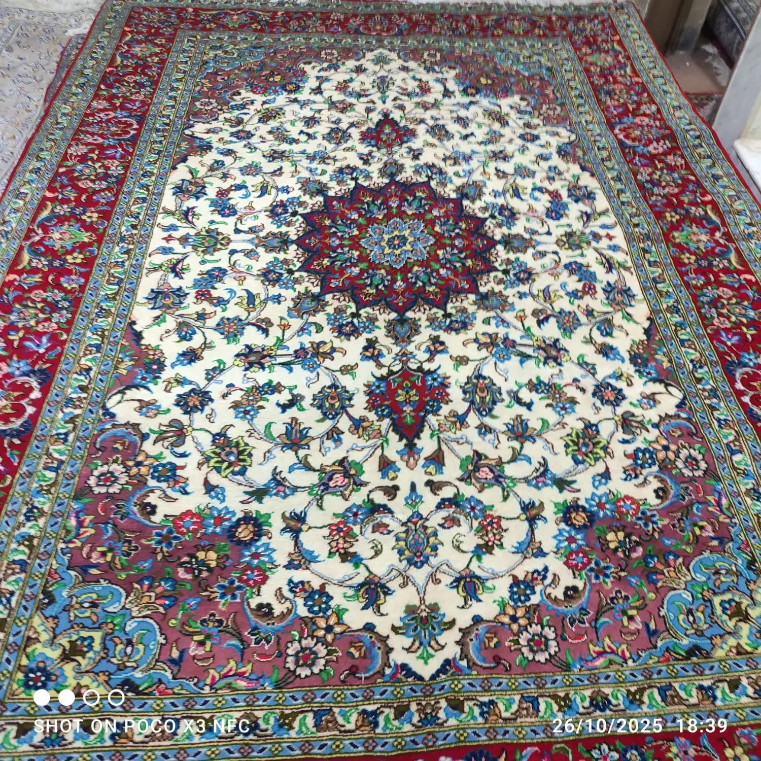 فرش  دستبافت 6متری بافت قم|فرش|کرمانشاه, |دیوار