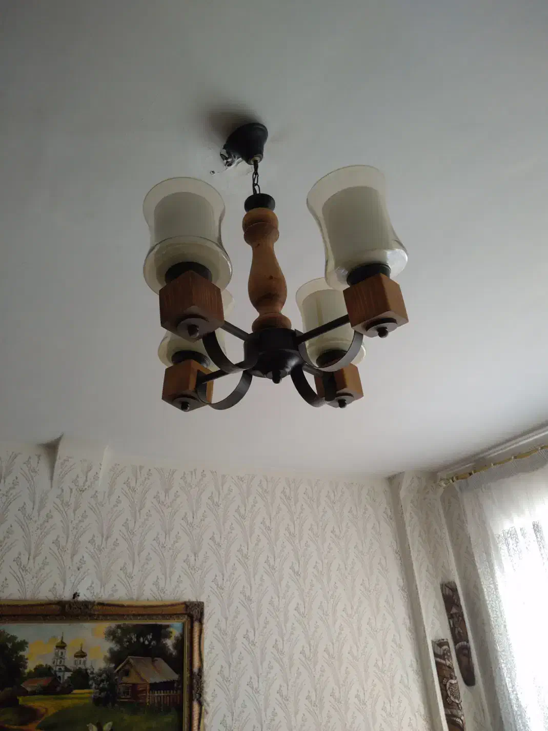 لوستر ترکیبی چوب وفلز|لوستر و چراغ آویز|مشهد, امام خمینی|دیوار