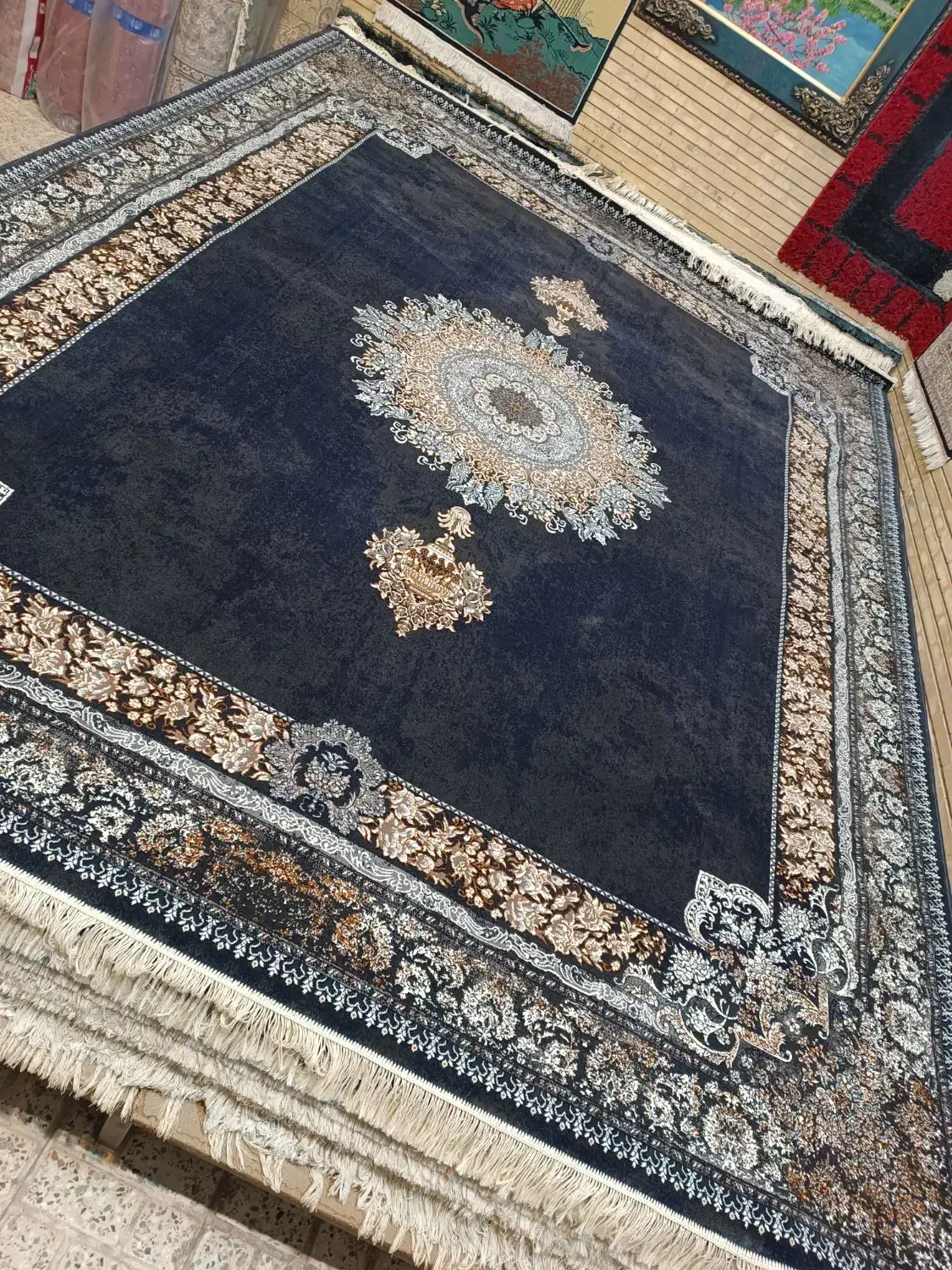 سرمه ای پتینه جفت ۱۲ متری سنگین وزن پرگوشت|فرش|مشهد, شهید مطهری|دیوار