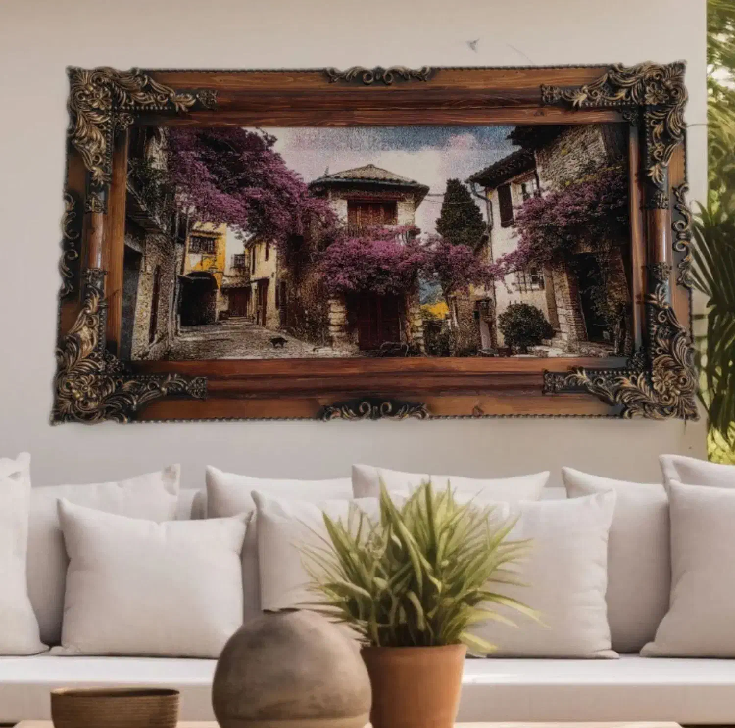 تابلو فرش ماشینی طرح دستبافت مدل شکوفه|تابلو فرش|کبودرآهنگ, |دیوار