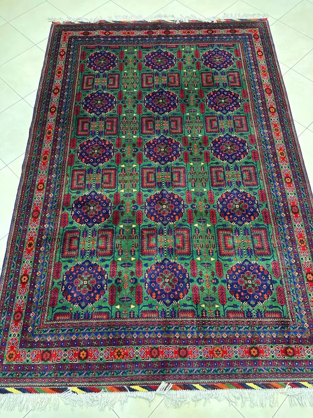 فرش دستبافت 6متری تمام کرک درجه یک سبز|فرش|مشهد, سجاد شهر|دیوار