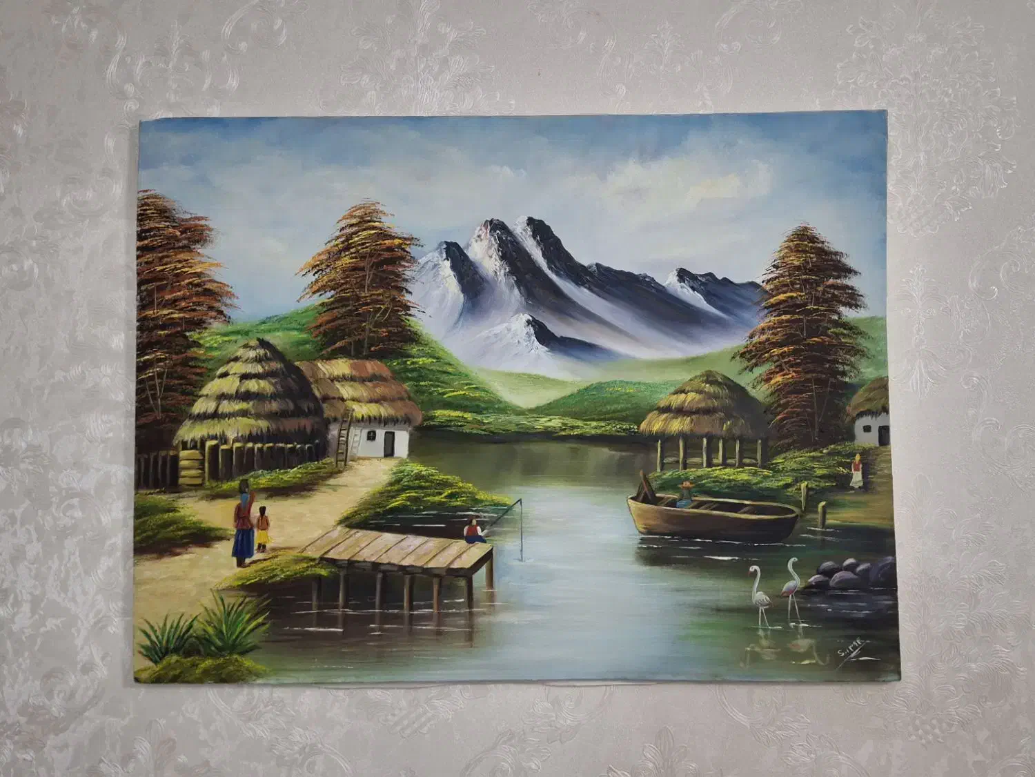 فروش تابلو رنگ روغن روی بوم و مخمل|صنایع دستی و سایر لوازم تزئینی|بیرجند, |دیوار