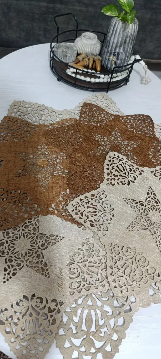 رومیزی چهار تیکه گرد|پرده، رانر، رومیزی|همدان, |دیوار