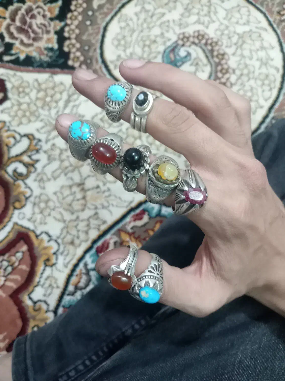 انگشتر فیروزه.بابا قوری . یاقوت دست دلبر|جواهرات|نیشابور, میدون بار|دیوار