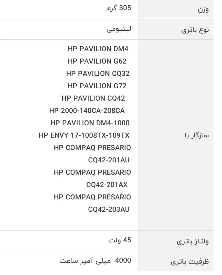 باتری لپ تاپ اچ پی pavilion|قطعات و لوازم جانبی رایانه|تالش, هشتپر|دیوار