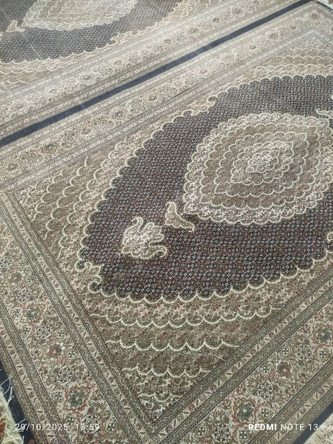 متن فرش میبینمی تمام گلهاش ابریشم هس|فرش|اردبیل, |دیوار