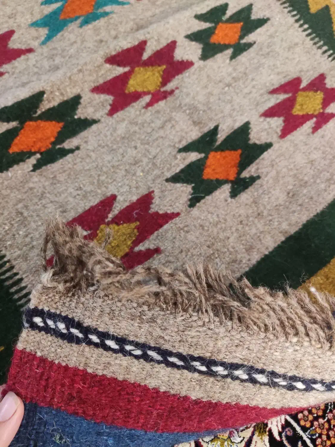 گلیم دستبافت یک در هفتاد|گلیم، جاجیم، گبه|ورامین, ورامین|دیوار