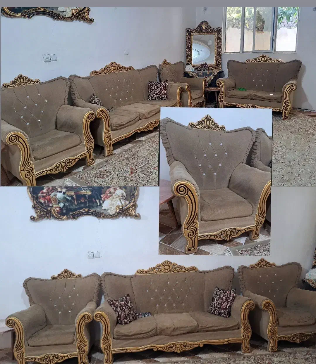 مبل ۷ نفره نسکافه ای|مبلمان خانگی و میز عسلی|شازند, |دیوار