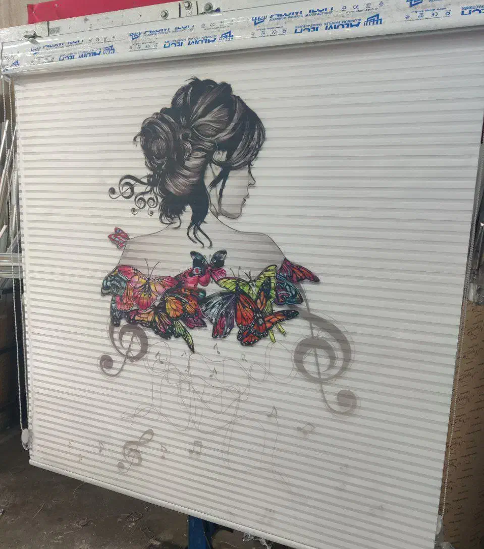 پرده شید دو مکانیزم زبرا چاپی استخری|پرده، رانر، رومیزی|شیراز, ستارخان|دیوار