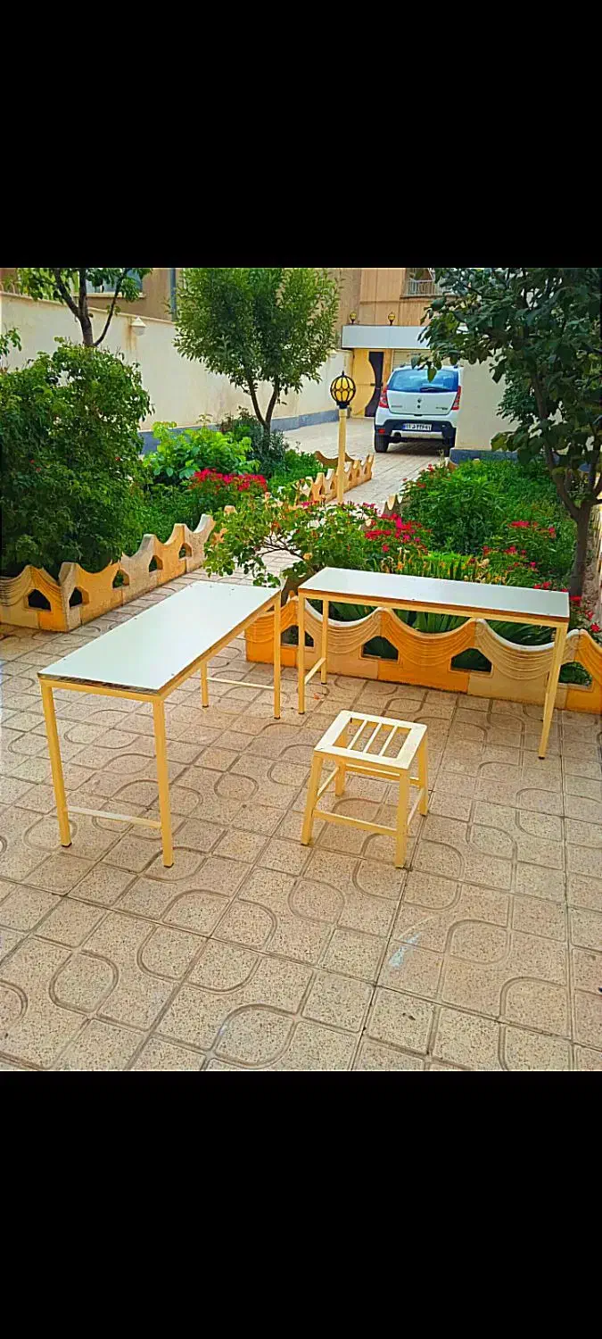 نیمکت فلزی رویه ام دی اف ساخت سفارشی باسایبان|صندلی و نیمکت|اردبیل, |دیوار