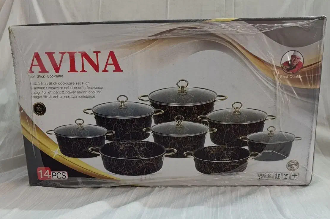 سرویس قابلمه 14پارچه آوینا تفلون|ظروف پخت‌وپز|ساوه, |دیوار